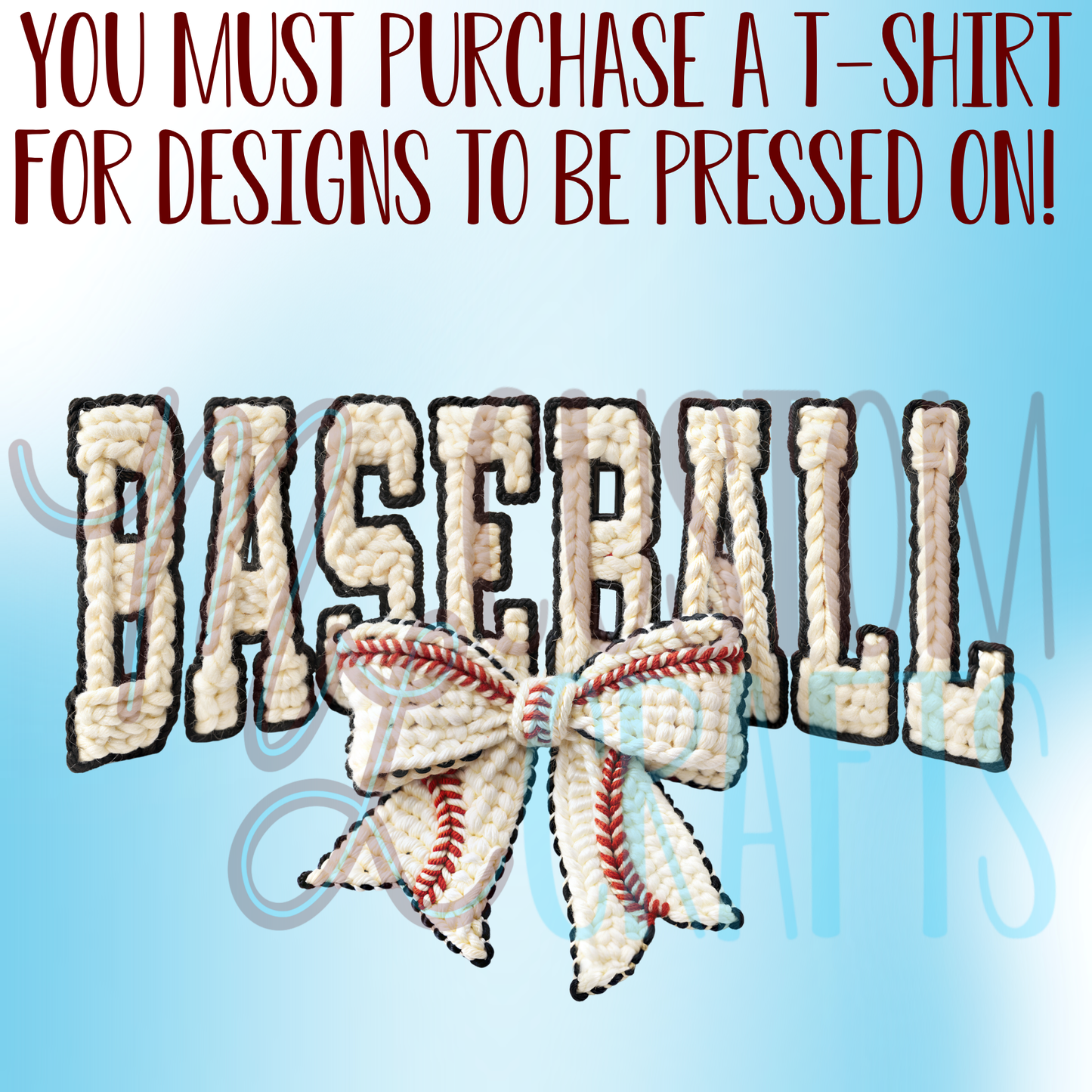 Baseball Knit Bow Shirt Design