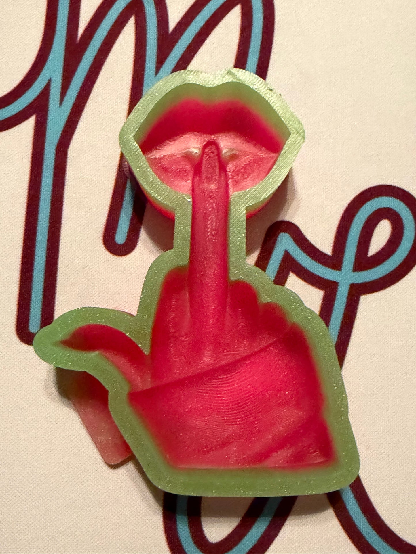 Middle Finger Lips 3D Freshie Mold