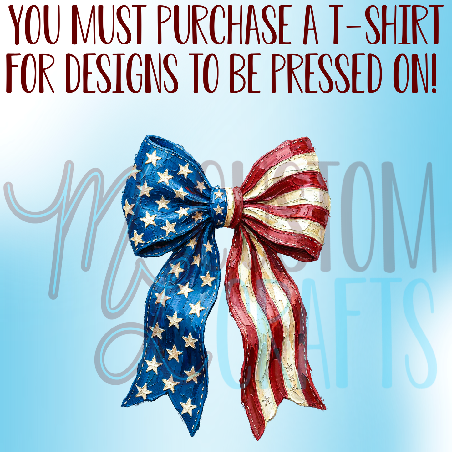 USA Flag Bow Shirt Design