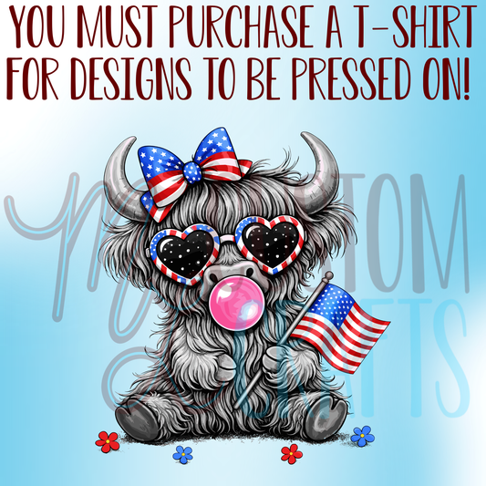 American Highland Cow Shirt Design