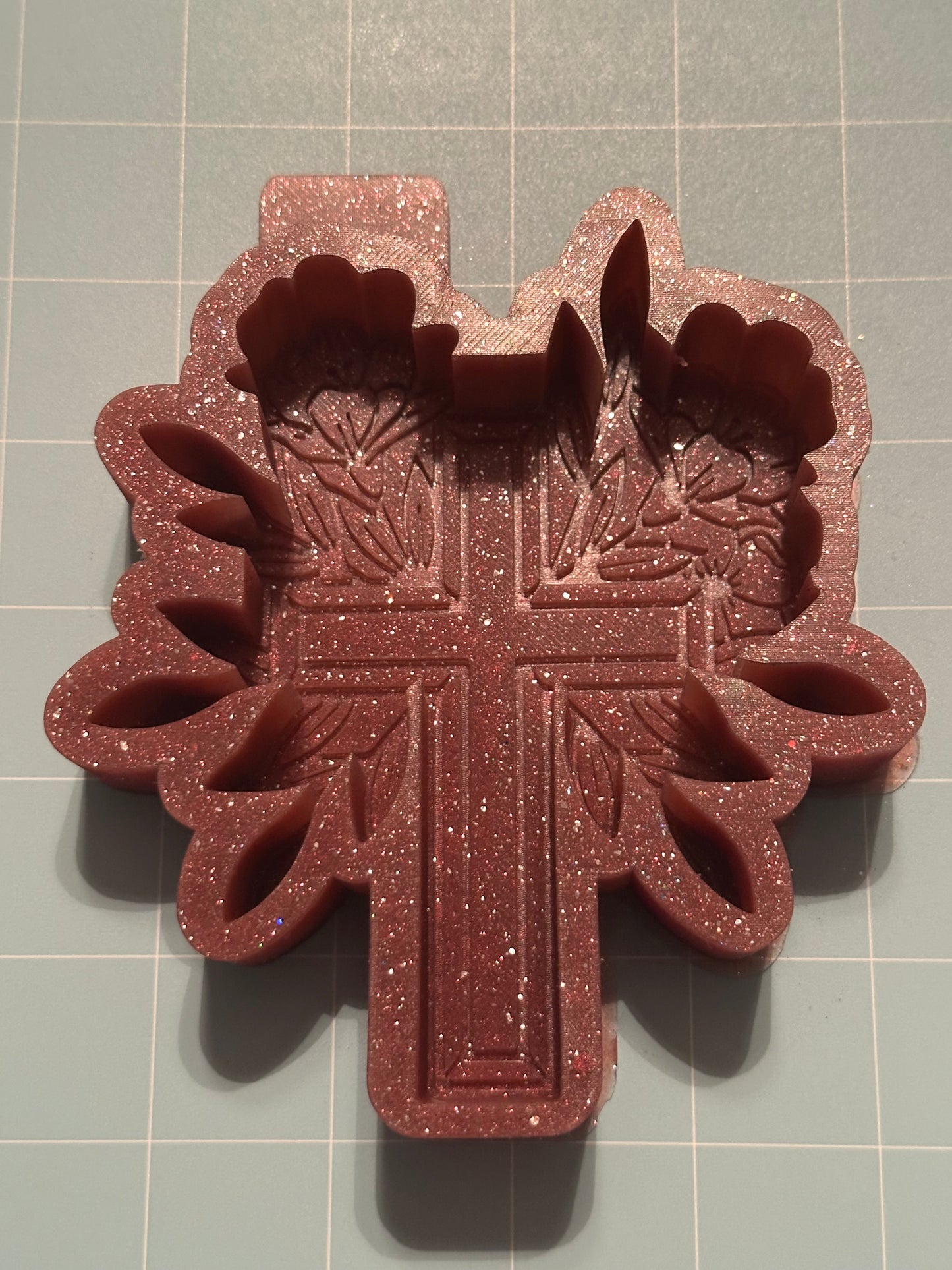 Floral Cross Freshie Mold