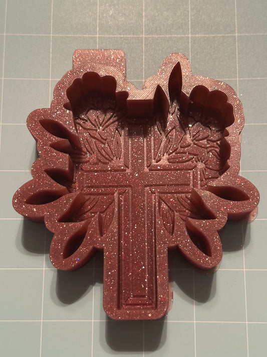 Floral Cross Freshie Mold