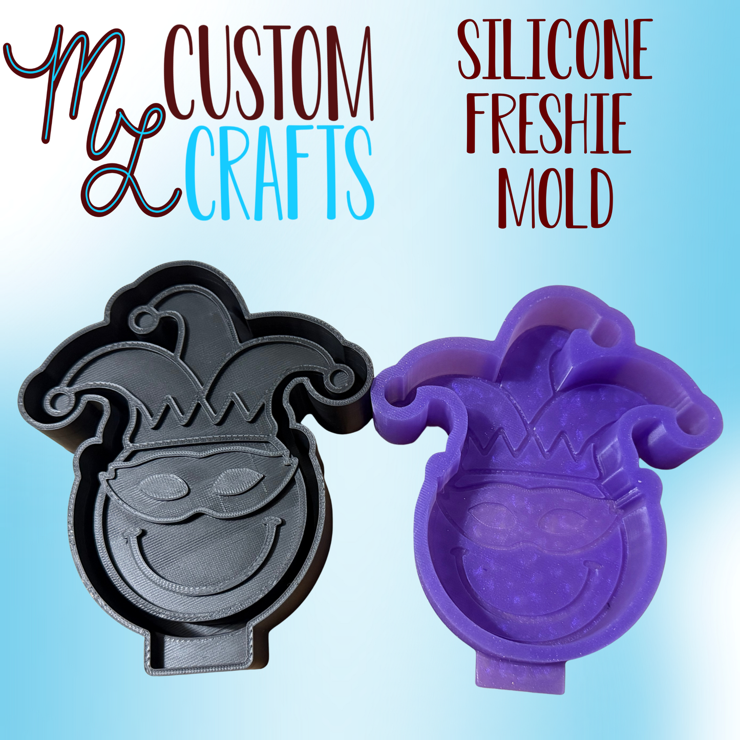 Smiley Mardi Gras Freshie Mold