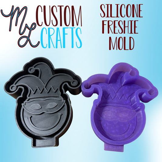 Smiley Mardi Gras Freshie Mold