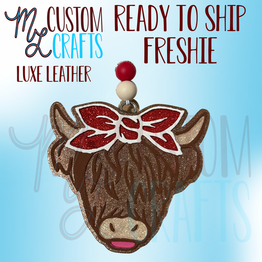 Luxe Leather- Highland Cow Freshie RTS