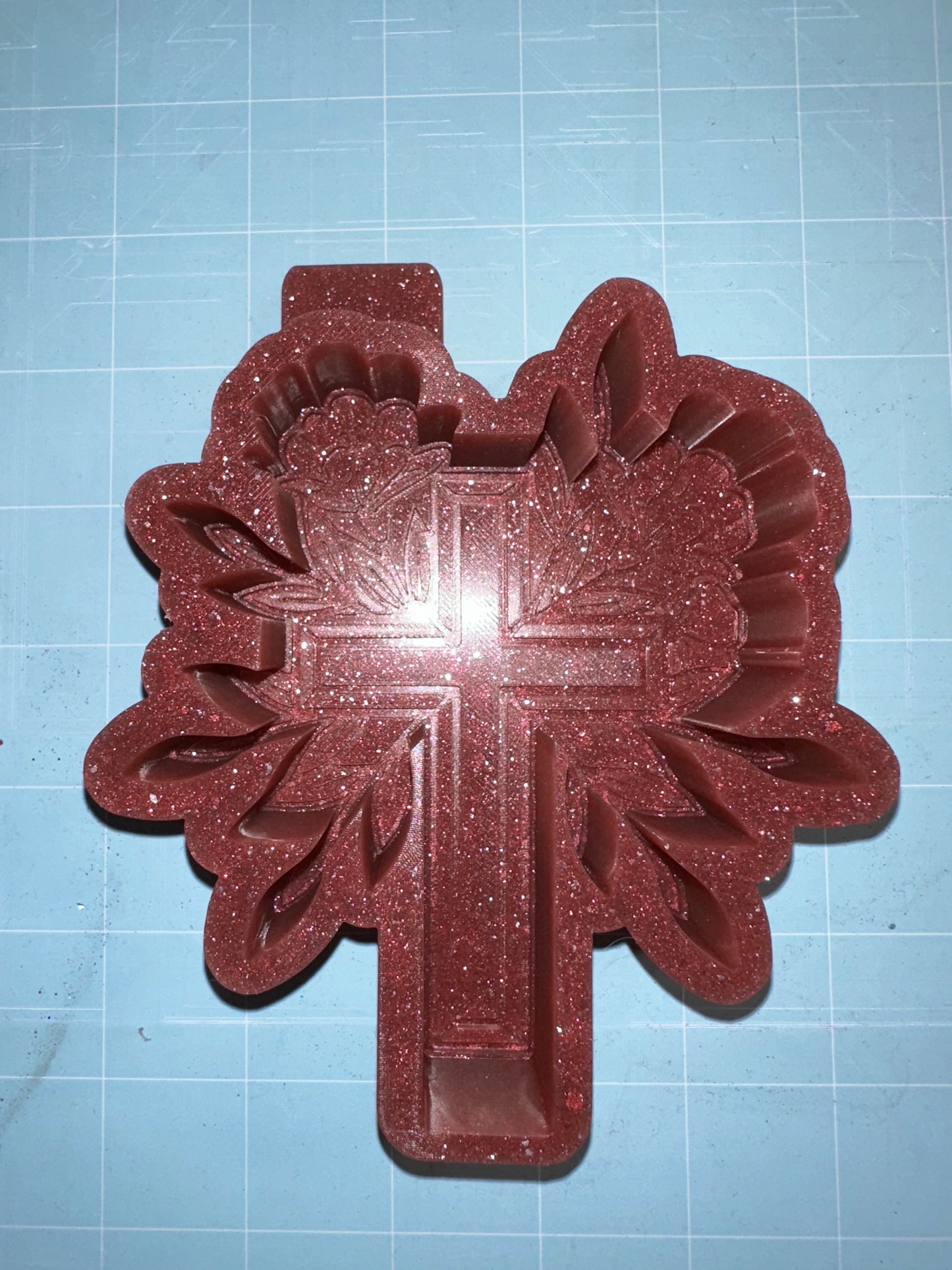 Floral Cross Freshie Mold