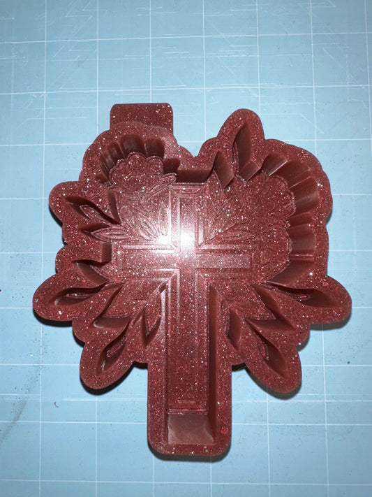 Floral Cross Freshie Mold