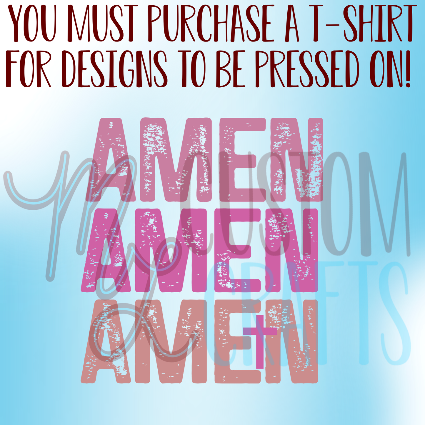 Amen Pink Shirt Design