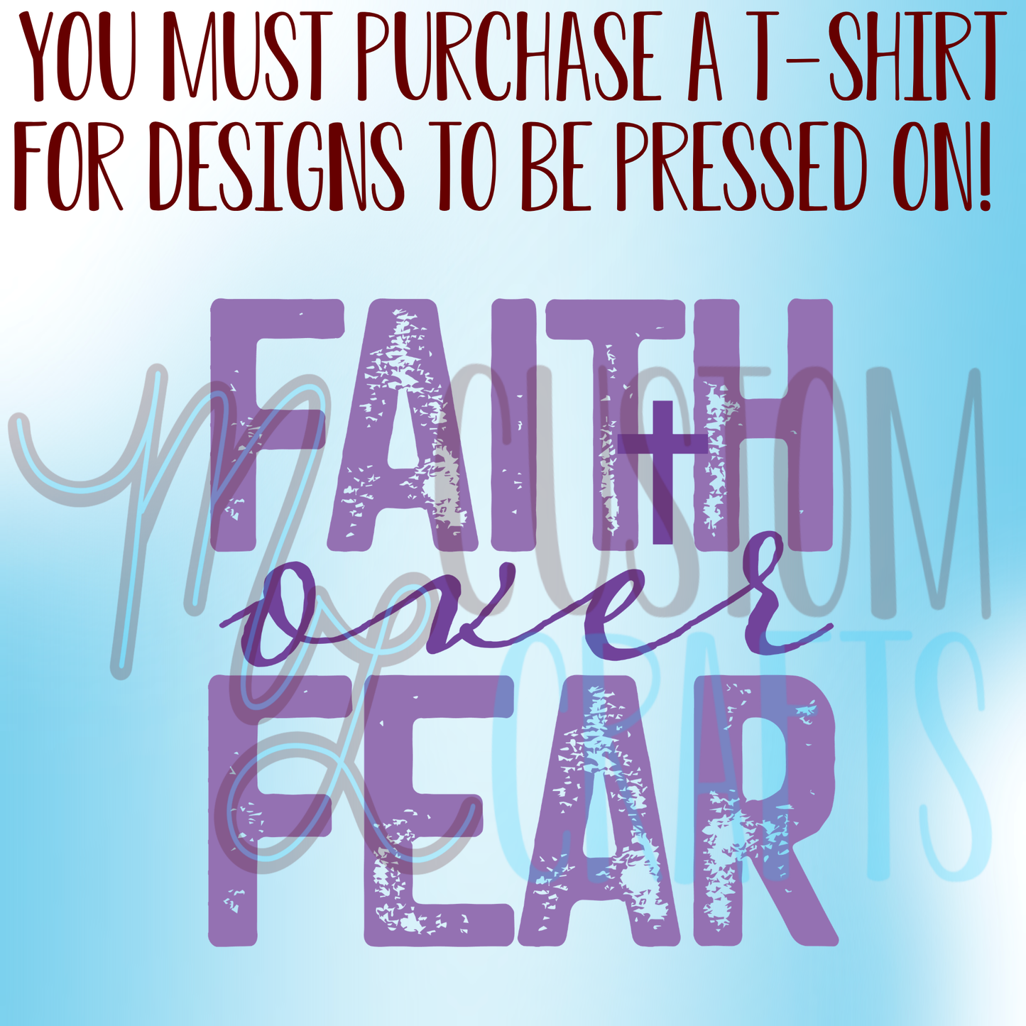 Faith Over Fear Purple Shirt Design