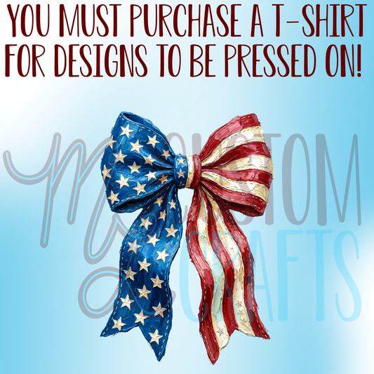 USA Flag Bow Shirt Design