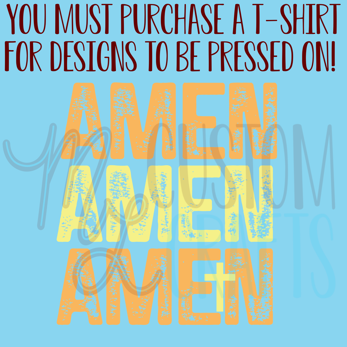 Amen Orange/Yellow Shirt Design