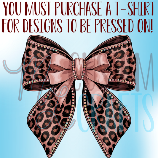 Leopard Rose Bow Shirt Design